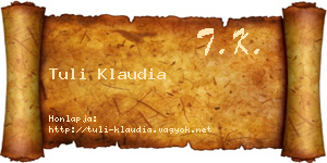 Tuli Klaudia névjegykártya