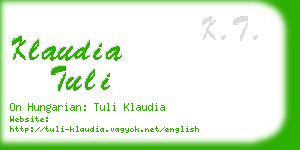 klaudia tuli business card